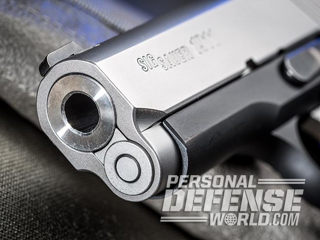 Sig 1911 Two-Tone Ultra Compact pistol muzzle