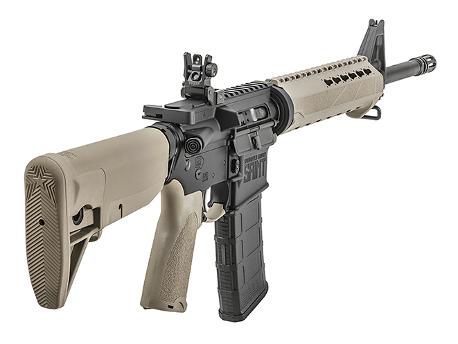 Springfield Saint FDE rifle rear angle