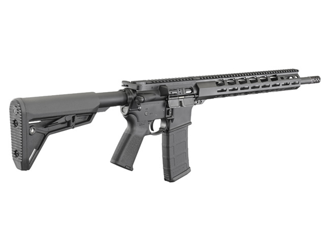 Ruger AR-556 MPR rifle rear angle