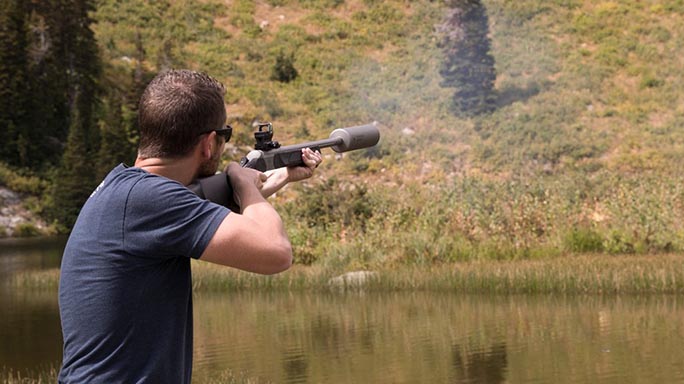 SilencerCo Maxim 50 Integrally Suppressed Muzzleloader shooting