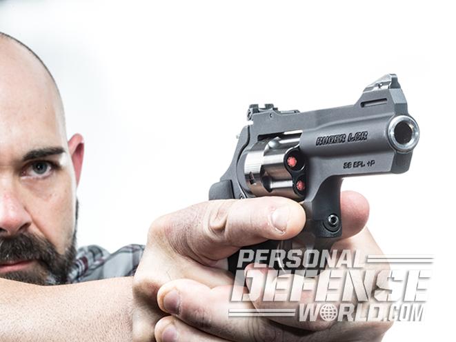 Ruger LCRx revolver pointing
