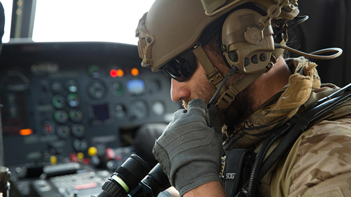 safariland liberator iv headset in helicopter