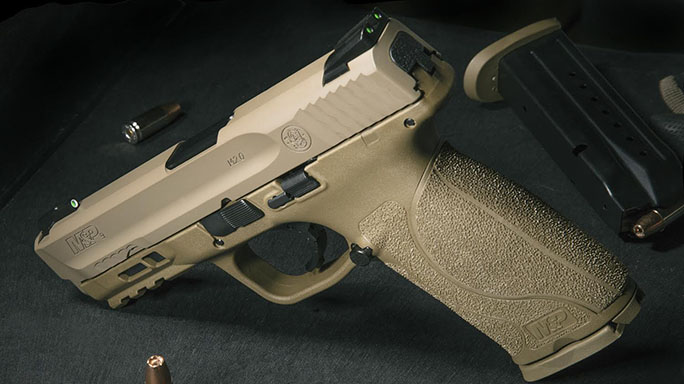 Smith & Wesson M&P M2.0 Pistol with TruGlo TFX Sights rear angle