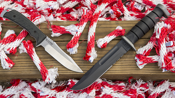 SOG Pillar vs. KA-BAR D2 knives lead