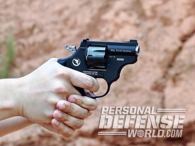 nighthawk korth sky hawk revolver aiming closeup