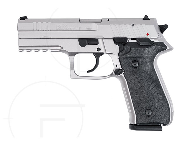 rex pistols nickel plated standard left profile