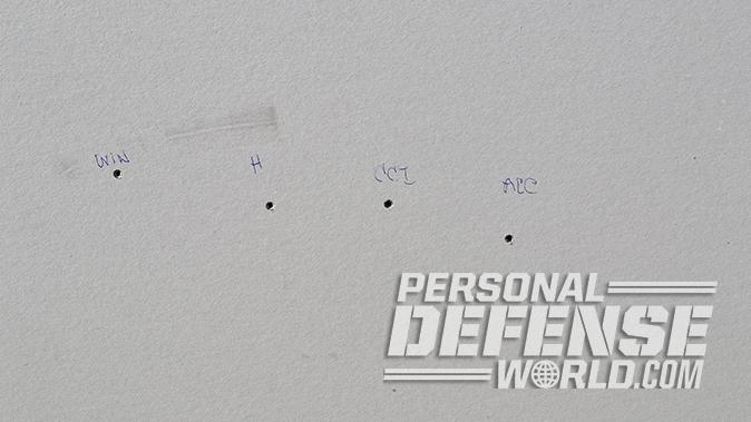 Kel-Tec PMR-30 pistol sheetrock