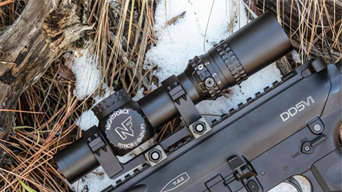 Nightforce NX8 ATACR 1-8x24 F1 scope attached