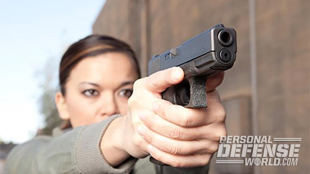 arby's employee aiming glock pistol