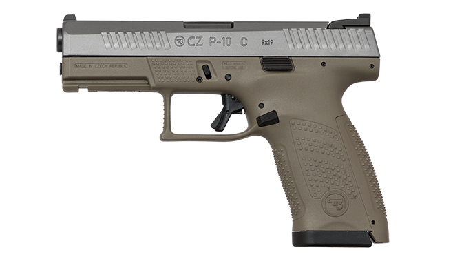 cz p-10 c FDE White Nitride pistol left profile