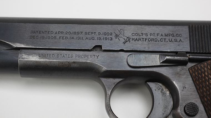 surplus 1911 pistol slide left profile