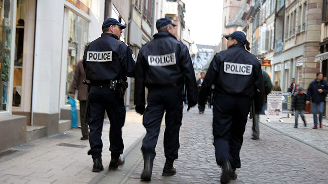 french national police walking