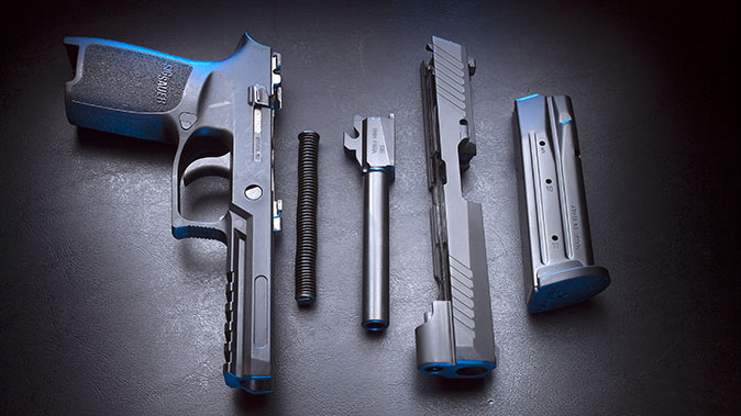 Sig p320 pistol disassembled