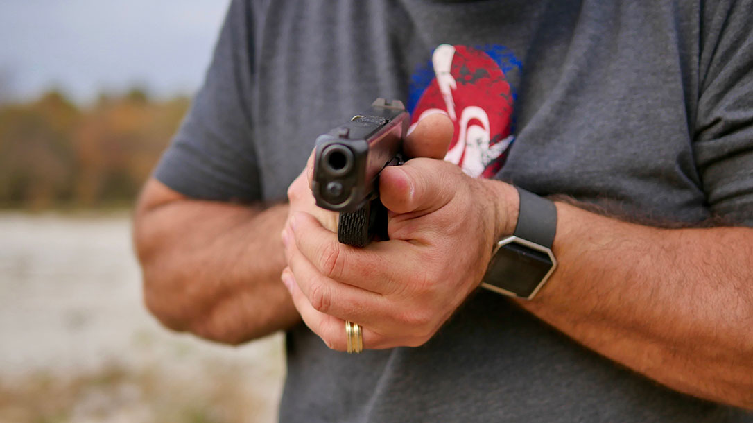 Concealed Carry First Hits two-handed grip