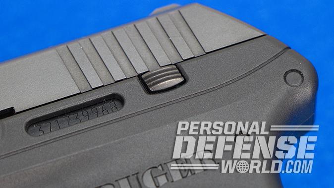 Ruger LCP pistol rear serrations