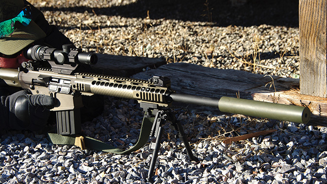 low-powered optics gun shooting