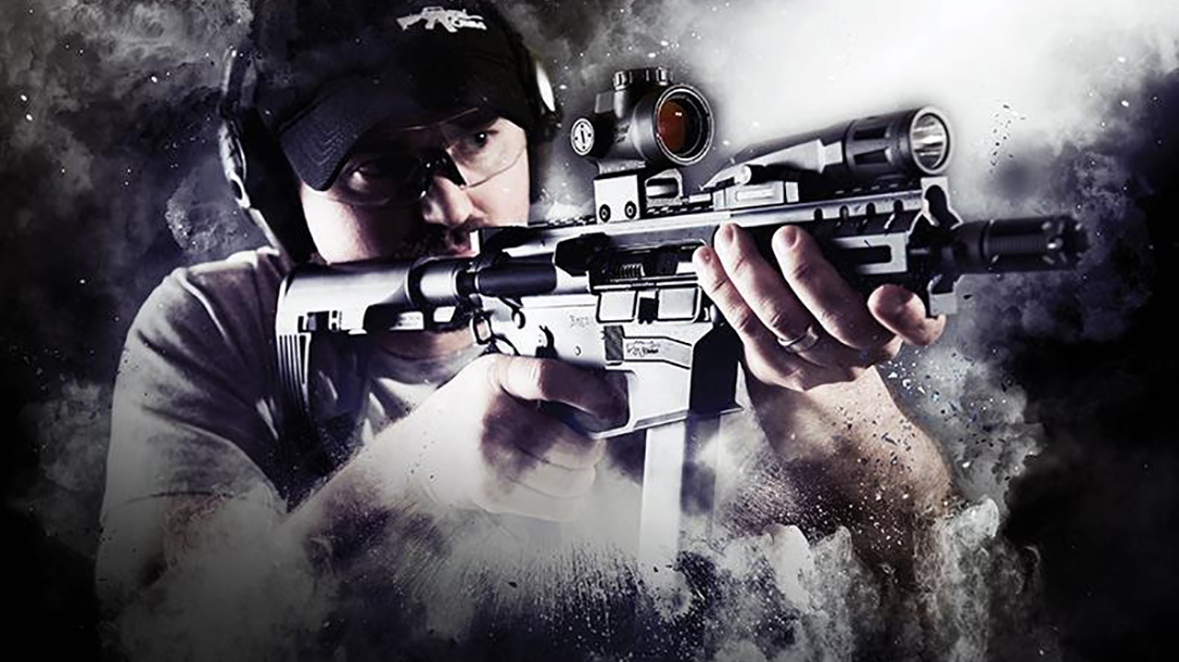 CMMG Banshee pistol aiming