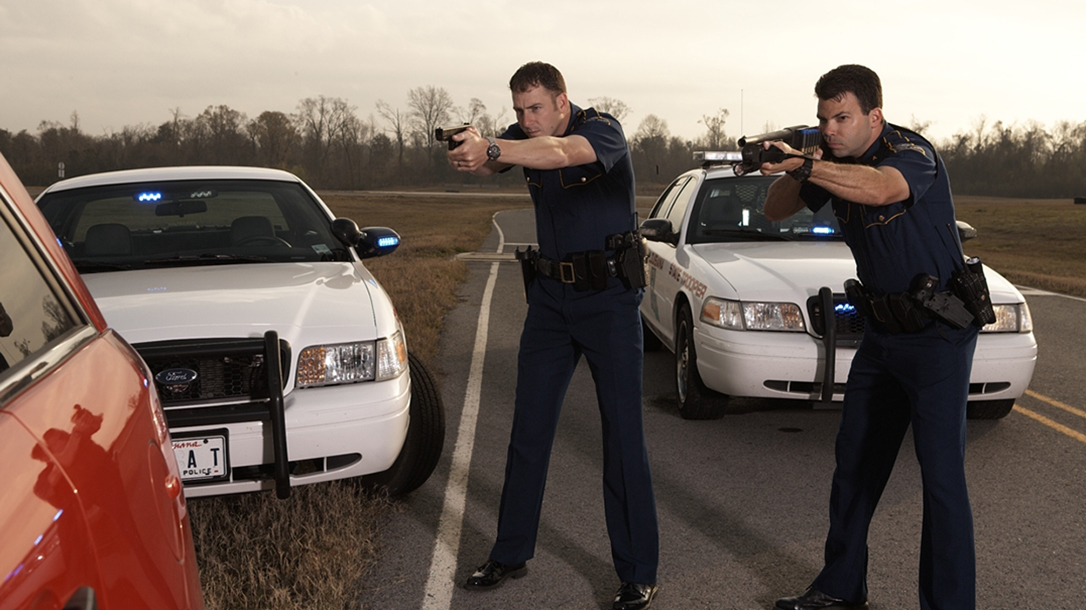 first responder driving guns drawn