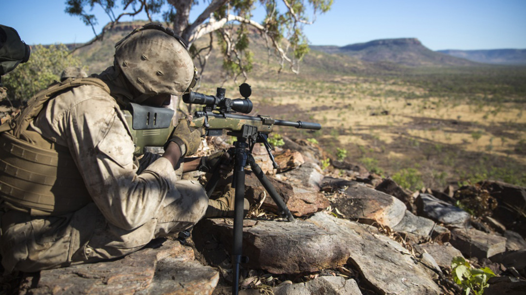 marines mk 13 mod 7 m40 sniper rifle mountain shooting
