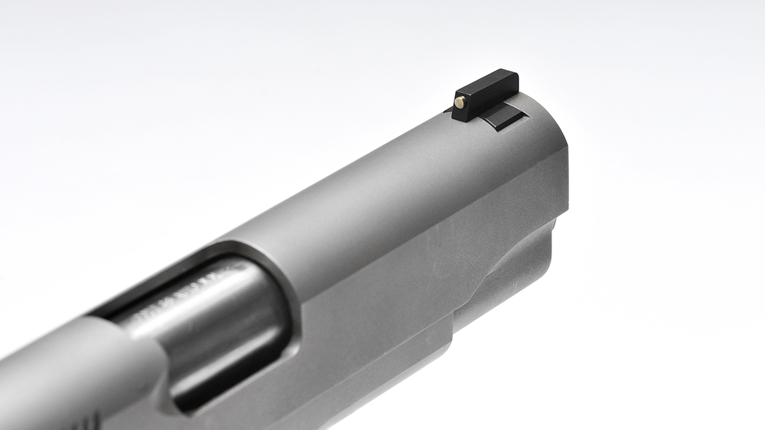 Colt Wiley Clapp Stainless Commander 1911 pistol front sight