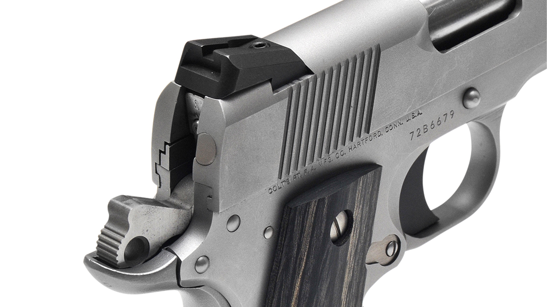 Colt Wiley Clapp Stainless Commander 1911 pistol rear sight