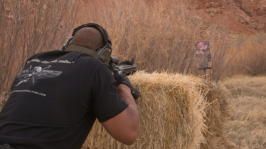 scoped carbine buck doyle hay bail shoot angle