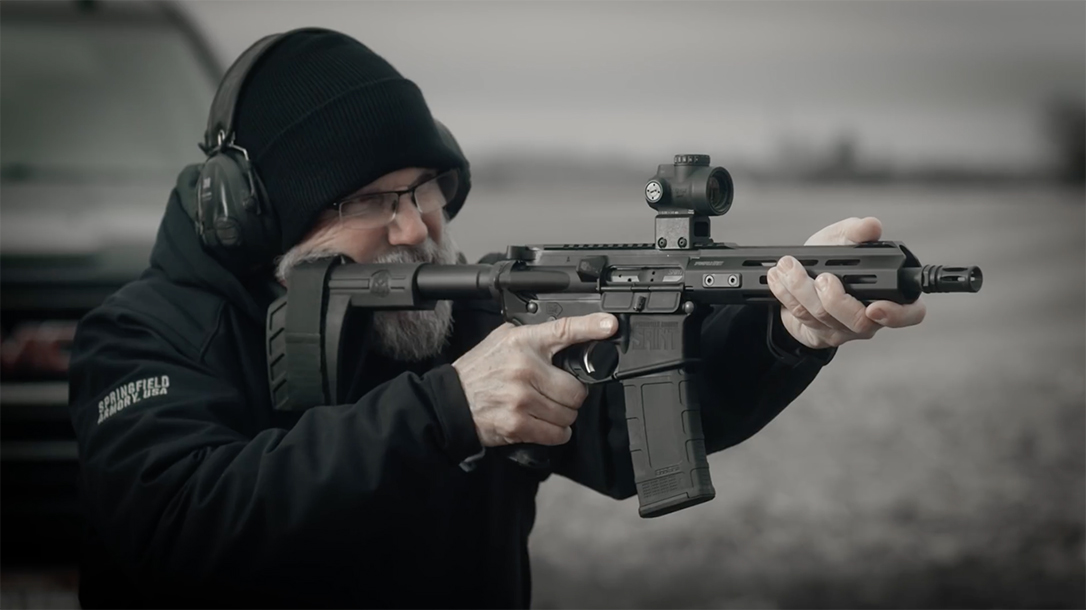 Springfield Saint AR Pistol .300 BLK action shot