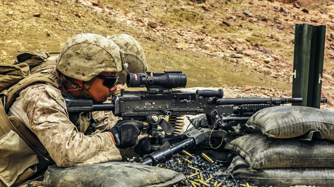 marines .50 caliber ammunition firing m2a1 rifle