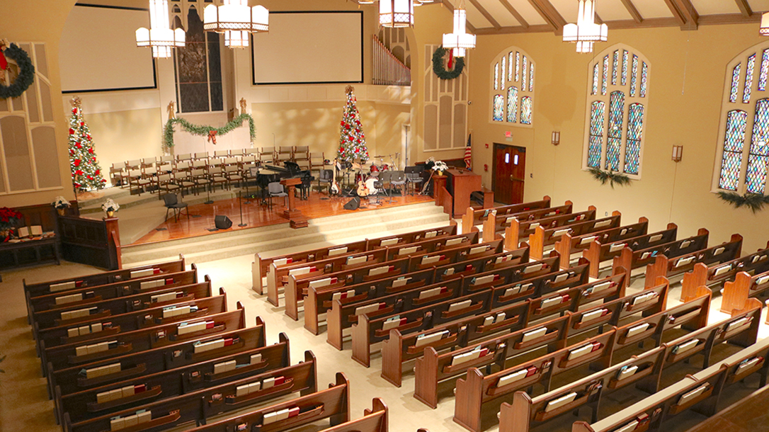 guns in church church pews left angle