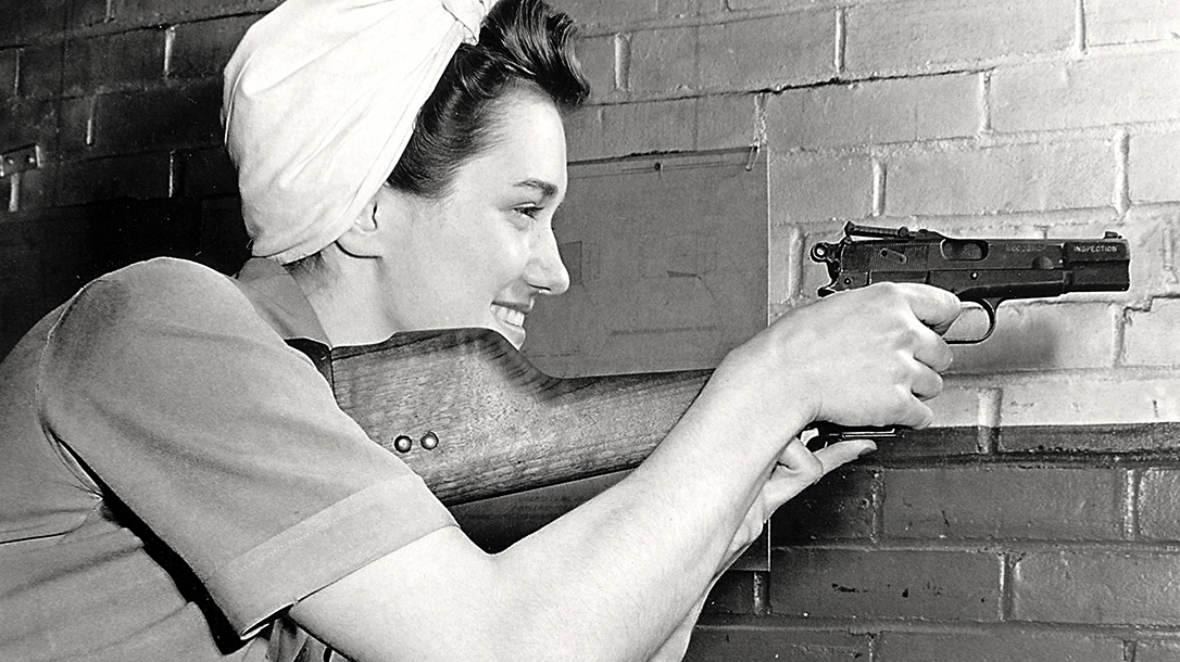 Inglis Hi-Power pistol aiming