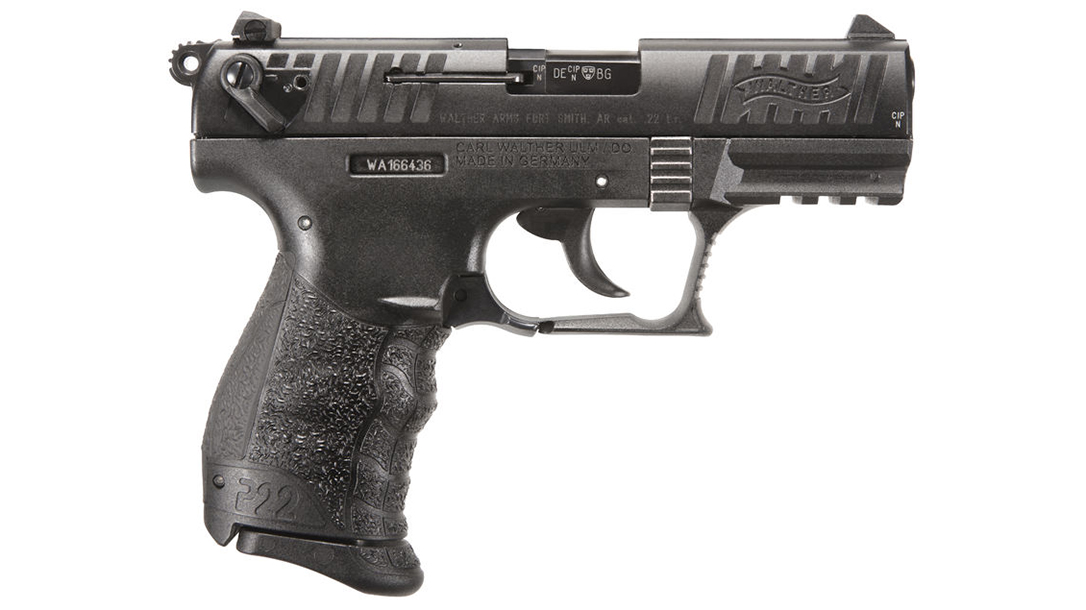 Walther P22 FDE semi-auto pistol right side