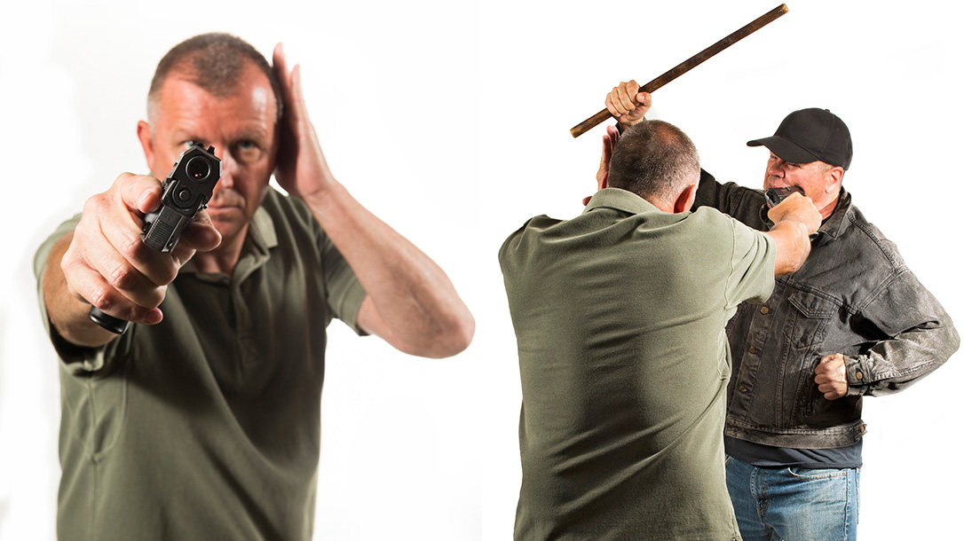 Pistol Whip Technique, self-defense, attacker