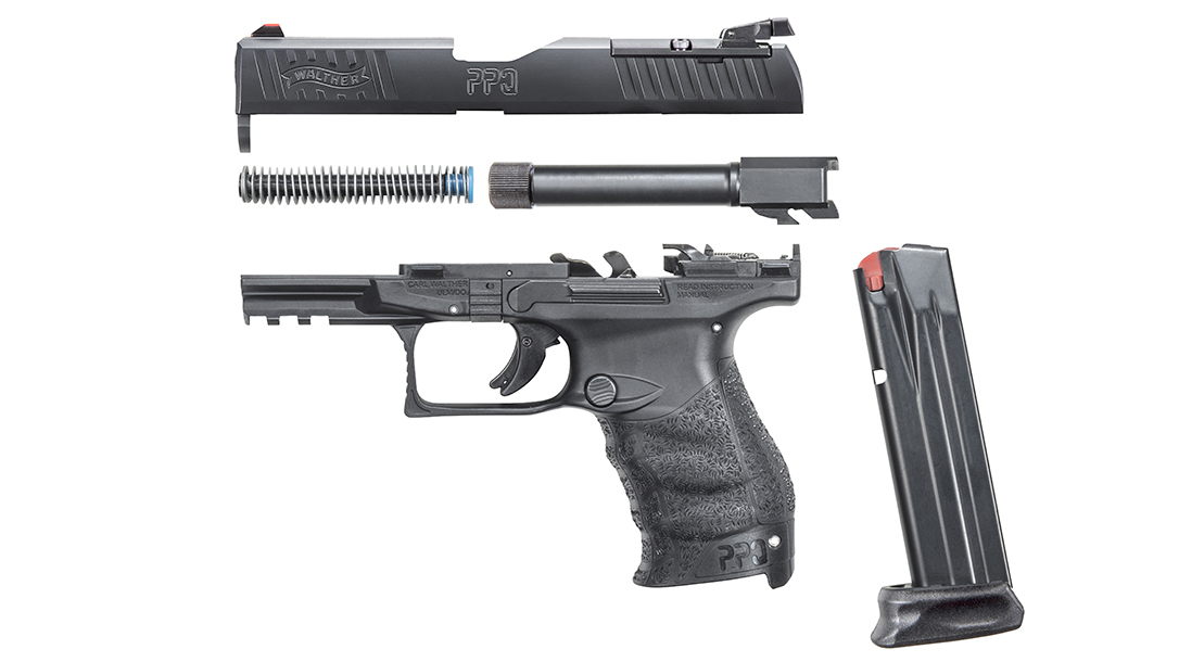 Walther PPQ Q4 TAC Pistol apart, cleaning