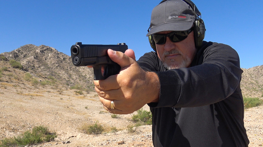 Glock 45 pistol, G45 pistol first review, aim