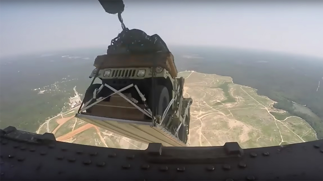 Army Humvee drop, North Carolina house, C-17 Globemaster III