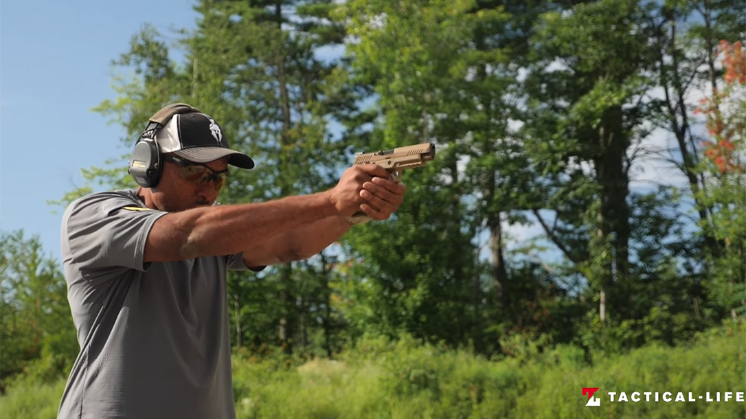 SIG P320 M17 pistol, air pistol variant, range test