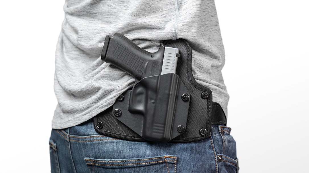 Alien Gear OWB Cloak Belt Holster, on body