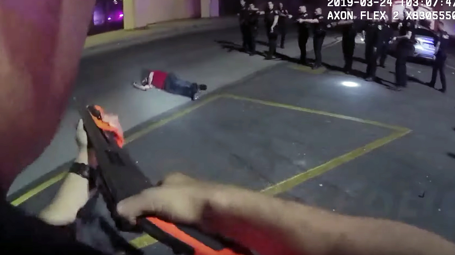 Police Hit Stabbing suspect with 23 taser and 15 bean bags