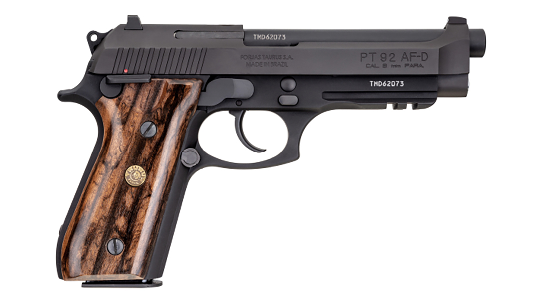 Two Taurus 92 models feature Brazilian Walnut Grips