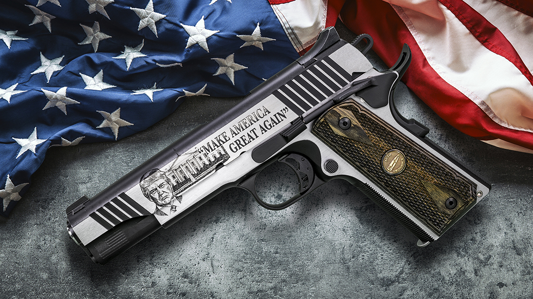 Auto-Ordnance Trump 1911 features the president's face on the left side of the slide