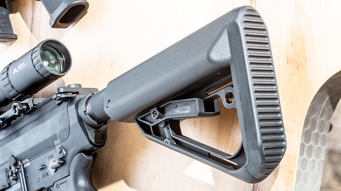 The Anderson AM-10 Hunter features a Molding Solutions T-17 buttstock.