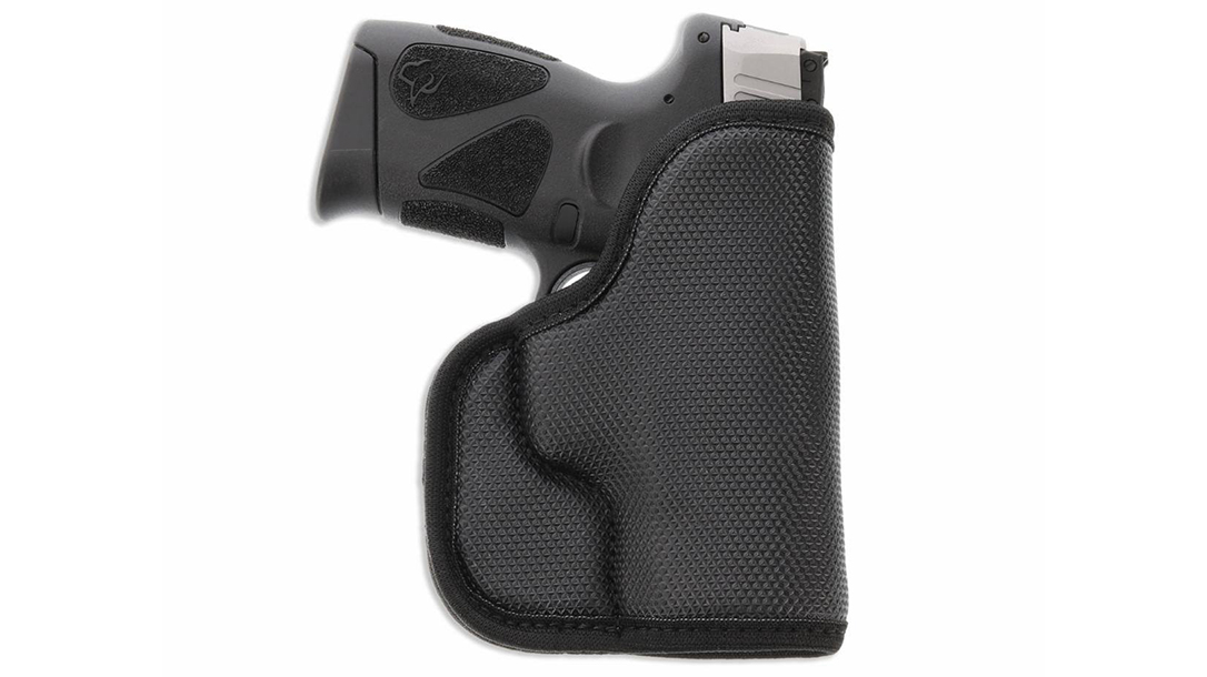 The Galco StukOn-U holster fits subcompact semi-autos.