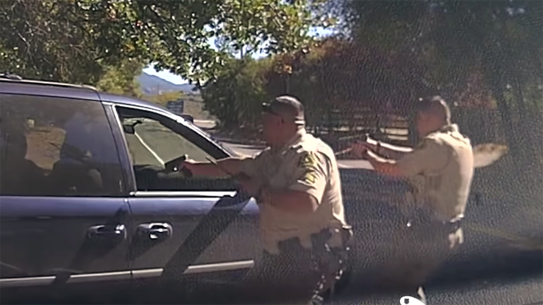 Mendocino County Sheriff deputies engaged in a wild shootout with a drunken suspect.