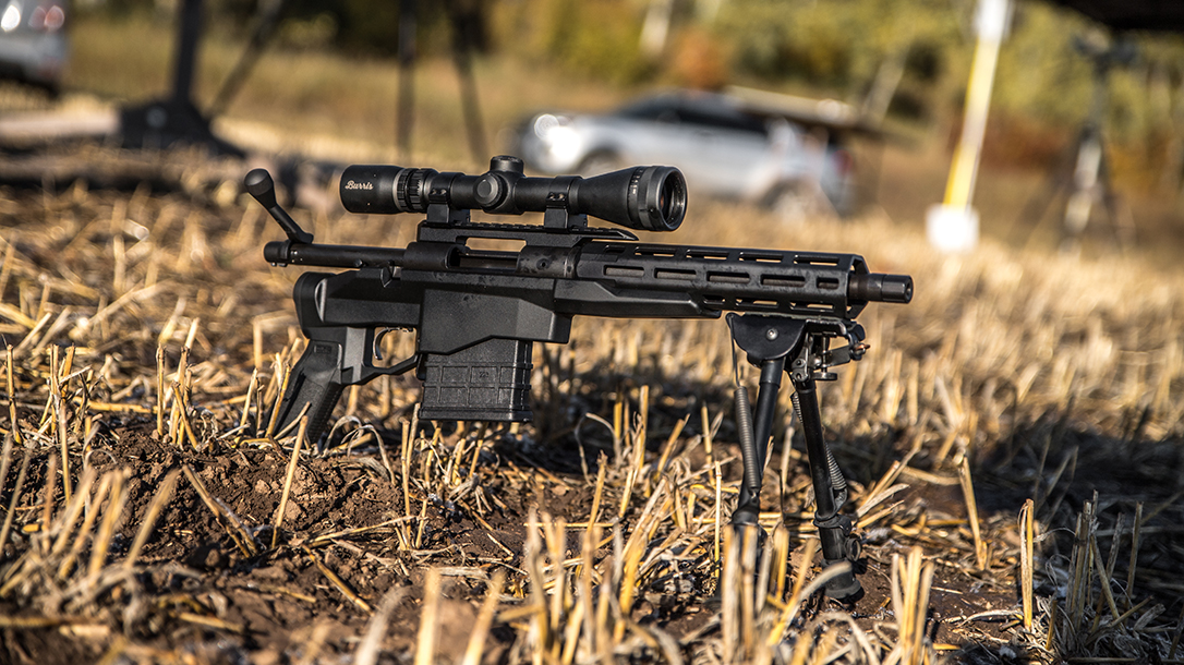 braced chassis pistol, scope, standard