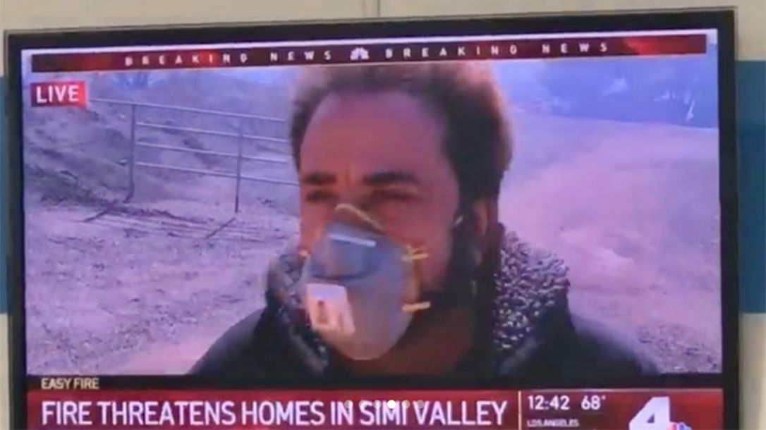 Taran Butler during the Simi Valley Fire, Easy Fire