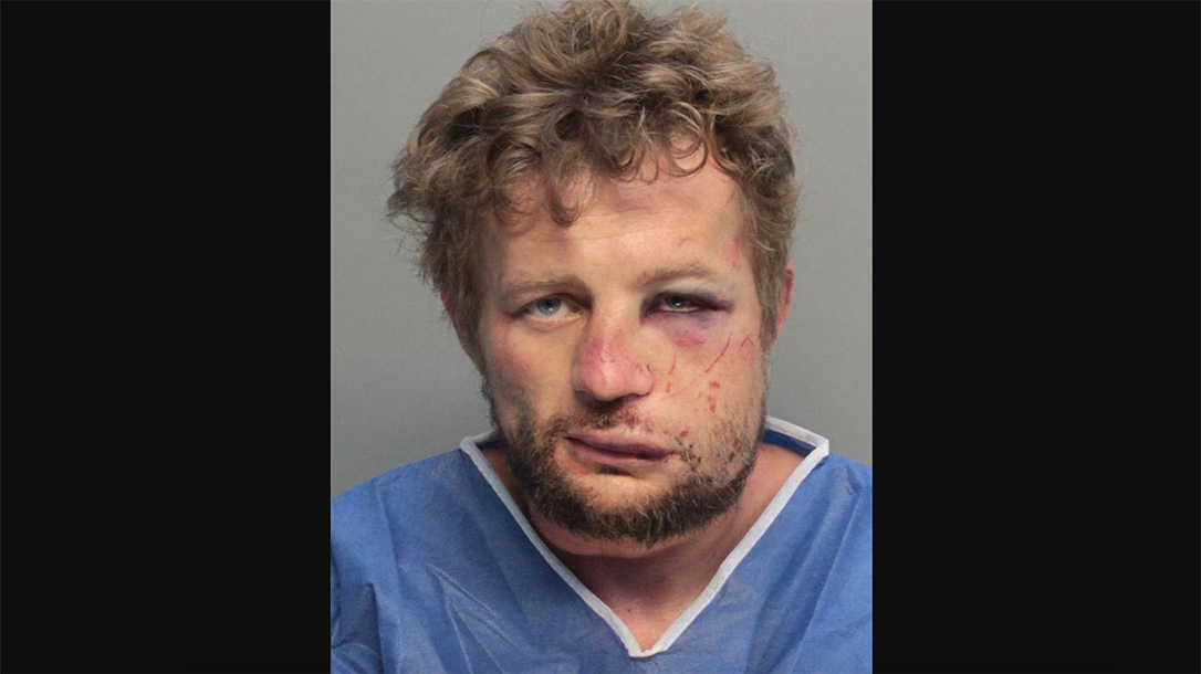 A Florida man unleashed savage beating on intruder.
