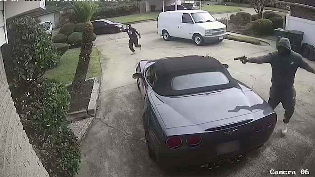 A Houston wife pulled a gun and saved her husband from three armed attackers.