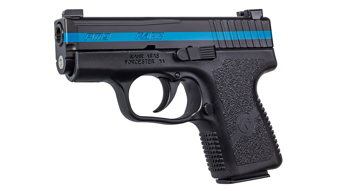 The Kahr Thin Blue Line PM9 raises money for the Fallen Officer Program.