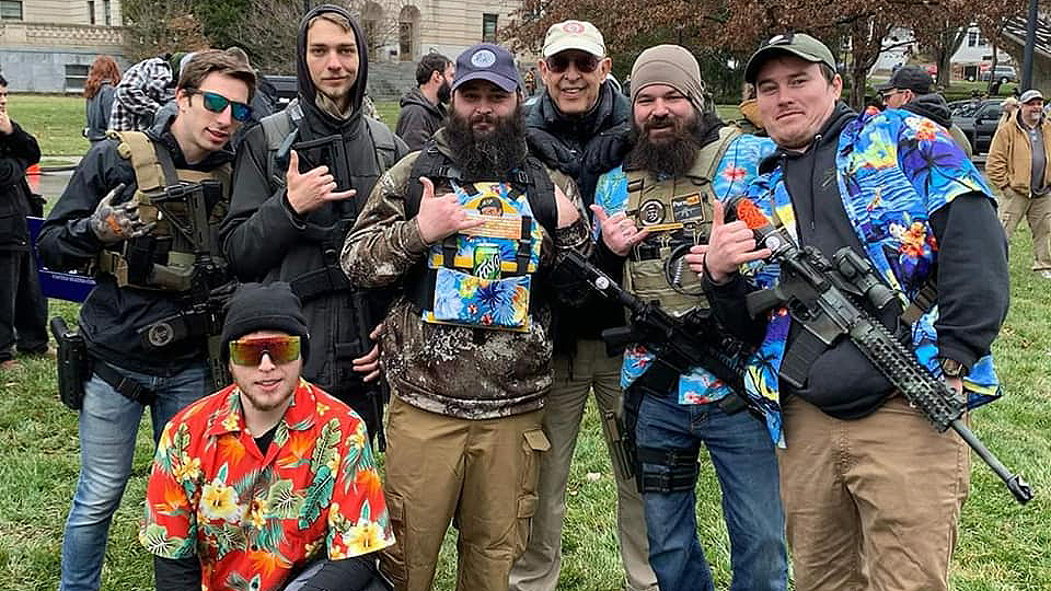 An image of some of the protestors Esquire said looked to violate red flag law.