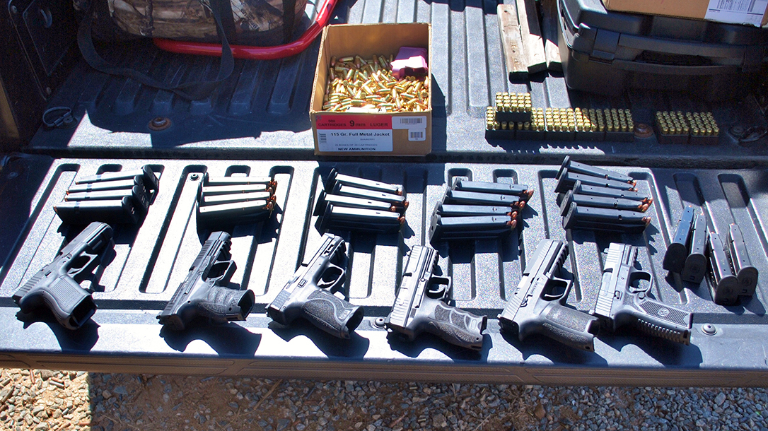 We put six full size handguns through a test to determine the best 9mm pistol.